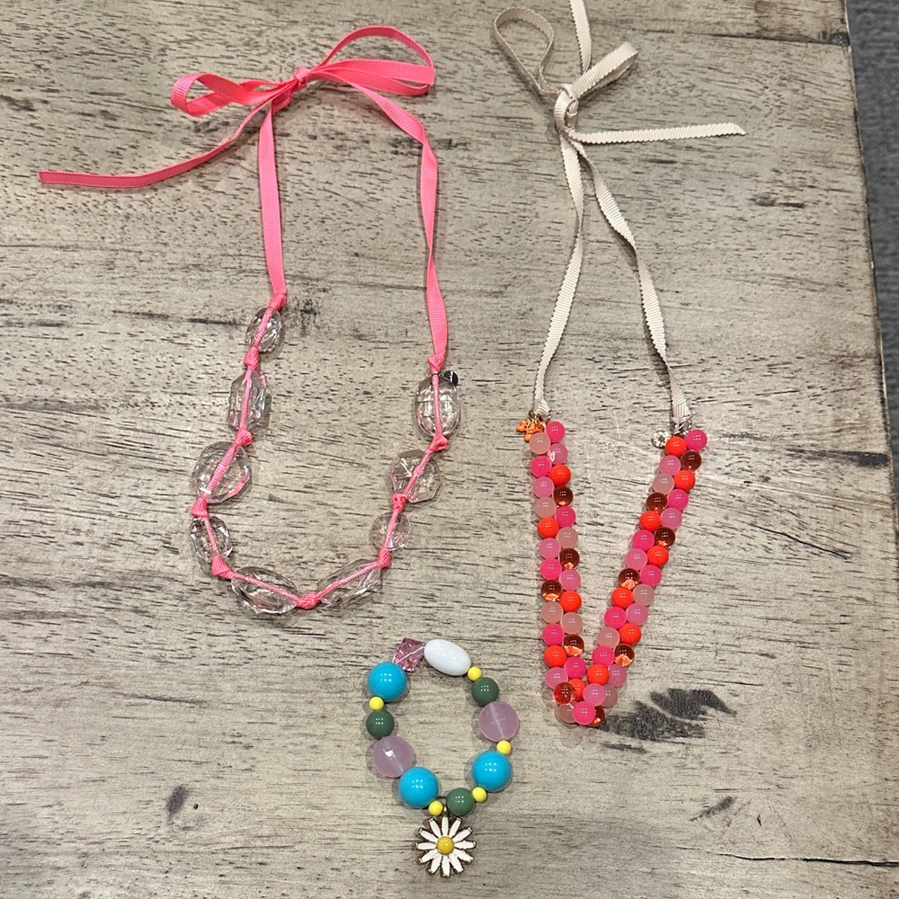 Colorful Beaded Kids Necklace and Bracelet Set